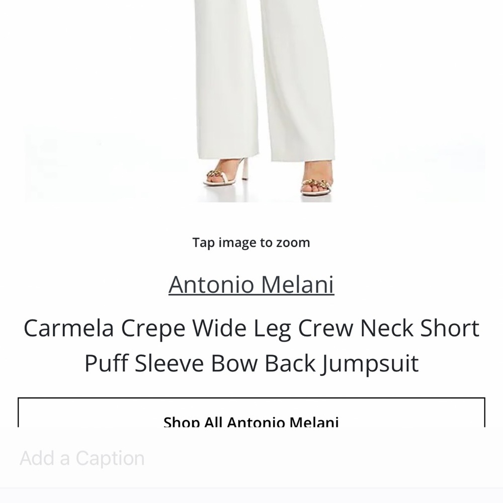 NWT Antonio Melani jumpsuit Size 2 Ivory with black bow detail - Picture 2 of 8